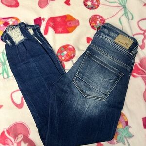 BKE Distressed Dark Blue Boyfriend Jeans
